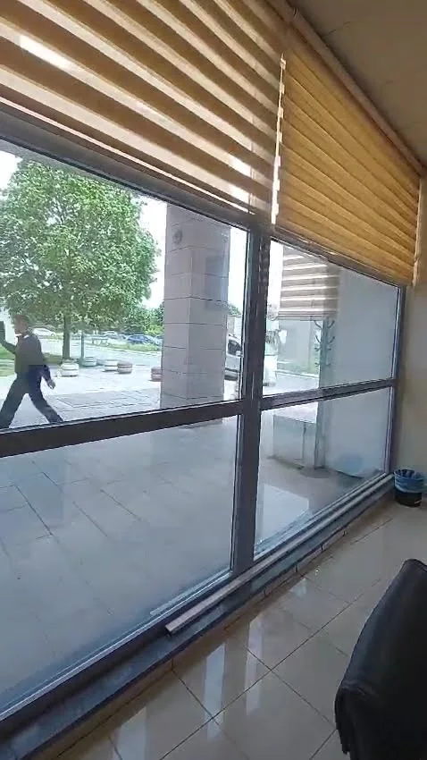 Aynalı cam filmi uygulanmış camın içeriden görünümü — dışarısı net seçiliyor