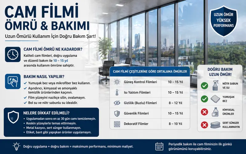 cam filmi kaç yıl dayanır ömrü uzatmanın 5 yolu bakım rehberi