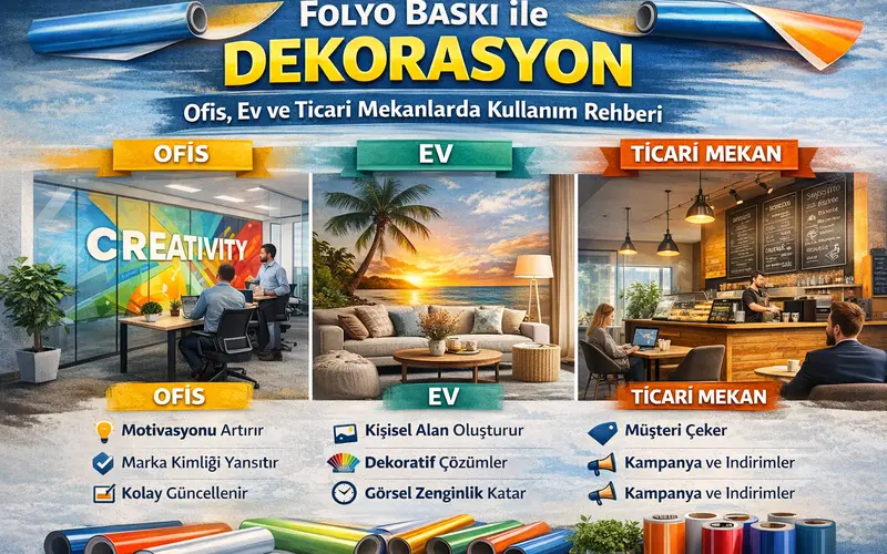 folyo baskı dekorasyon ofis ev ticari mekan uygulama rehberi