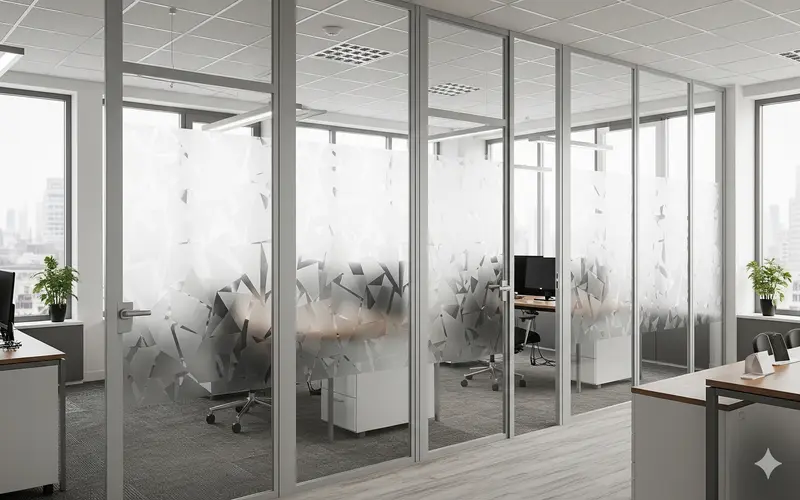 ofis cam folyo kumlama uygulamaları