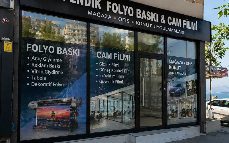 pendik folyo baskı cam filmi sahil konut ticari alan uygulama