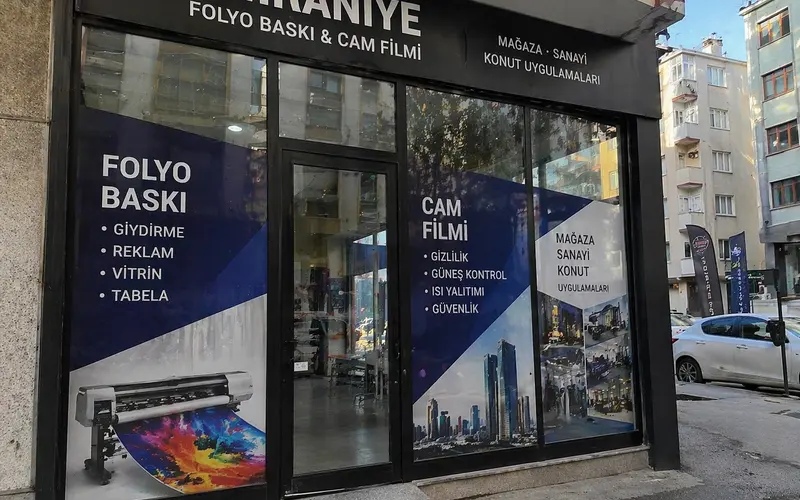 ümraniye folyo baskı cam filmi mağaza sanayi konut uygulama